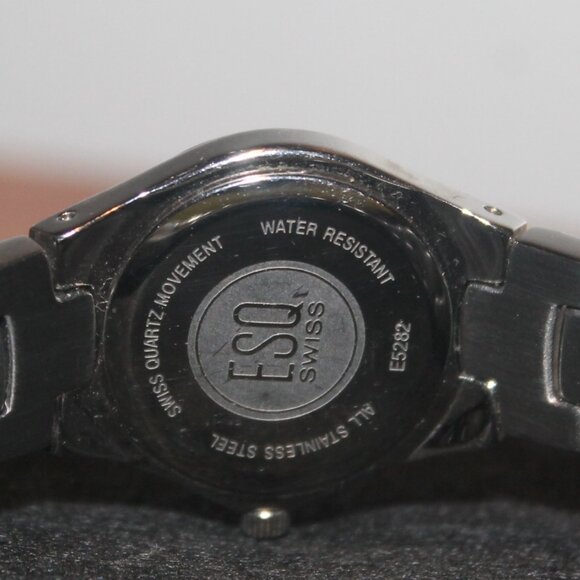 $449 Swiss Movado Esq MOP Crystal Encrusted Luxury Silver Watch